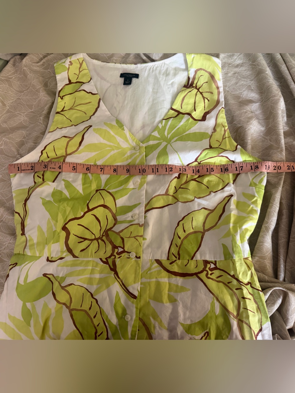 Ann Taylor Factory Lime Green and White Floral Midi Dress - Picture 7 of 7